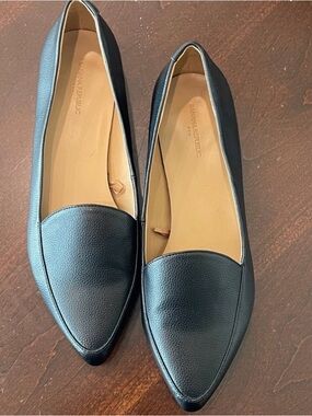 Banana Republic Black Pointed Leather Flats